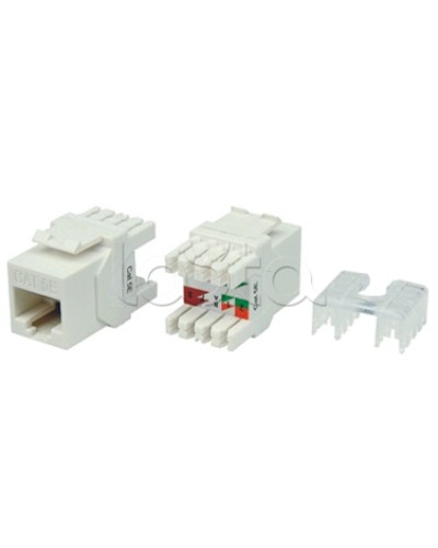 Вставка Keystone Jack RJ-45(8P8C) Hyperline KJ8-8P8C-C5e-180-WH в Ессентуках Модули Keystone Pintop.ru