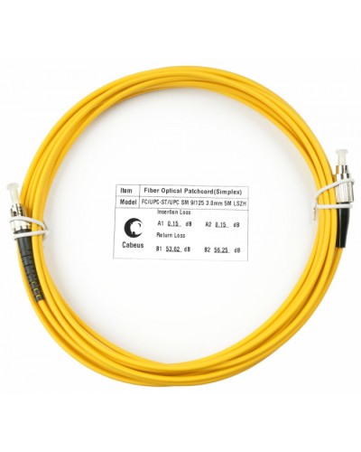 Шнур оптический simplex FC-ST 9/125 sm 15м LSZH Cabeus FOP(s)-9-FC-ST-15m в Ессентуках Патч-корды оптические Pintop.ru