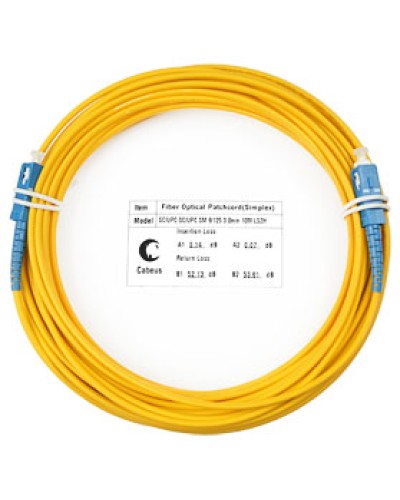 Патч-корд волоконно-оптический (шнур) SM 9/125 simplex SC-SC LSZH (10м) Cabeus FOP(s)-9-SC-SC-10m в Ессентуках Патч-корды оптические Pintop.ru