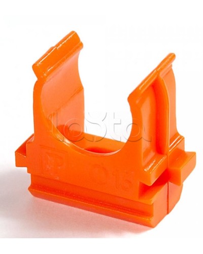 Крепёж-клипса для труб АБС-пластик оранжевая д20 в малой упаковке (10шт/1000шт уп/кор) Промрукав (PR13.0067) в Ессентуках Держатели, клипсы, скобы Pintop.ru