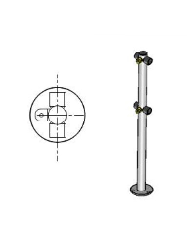 Стойка ограждения с 2-мя полупетлями под поворотную створку или секцию Т-образная по 2 муфты слева и справа Oxgard Стойка ограждения с 2-мя полупетлями Т-образная (ВЗР 1996.09.21) в Ессентуках Ограждения Pintop.ru