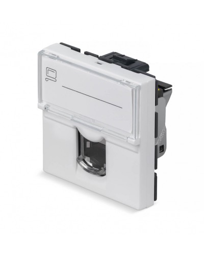 Модуль Keystone Jack RJ-45(8P8C), 180 градусов, категория 6a, экранированная Cabeus (KJ-RJ45-Cat.6a-SH-180T-FP-L-45) в Ессентуках Модули Keystone Pintop.ru