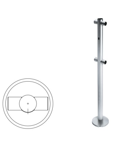 Стойка ограждения i-образная с отверстием под фиксатор (антик серебро) Oxgard в Ессентуках Ограждения Pintop.ru