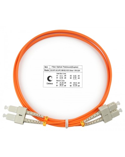 Шнур оптический duplex SC-SC 62,5/125 mm 1,5м LSZH Cabeus FOP-62-SC-SC-1,5m в Ессентуках Патч-корды оптические Pintop.ru