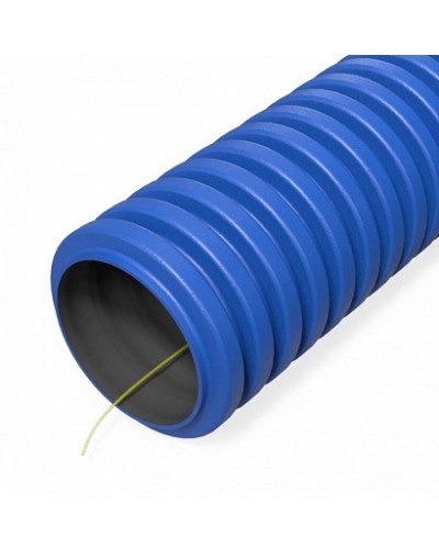 Труба гофрированная двустенная ПНД гибкая тип 450 (SN34) с/з синяя d32 мм (50м/уп) Промрукав (PR15.0255) в Ессентуках Труба гофрированная Pintop.ru