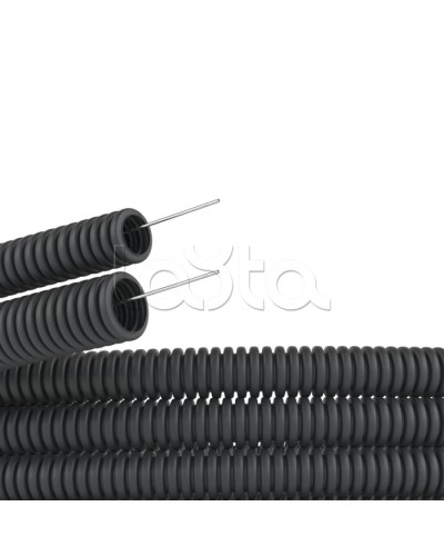 Труба гофр. DN29мм,полиамид 6, с протяжкой, темно-серый DKC (PA612935F0) в Ессентуках Труба гофрированная Pintop.ru