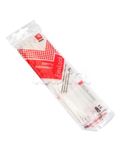 Хомут P6.6 стандартный (б), 2.5x100 (50шт) FlexLock PROxima EKF (plc-fl-ctsw-2.5x100-r) в Ессентуках Стяжки-хомуты Pintop.ru