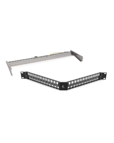 Угловая модульная патч-панель 19, 48 портов, 1U Cabeus (PLBHD-48-CON-SH) в Ессентуках Патч панель Pintop.ru