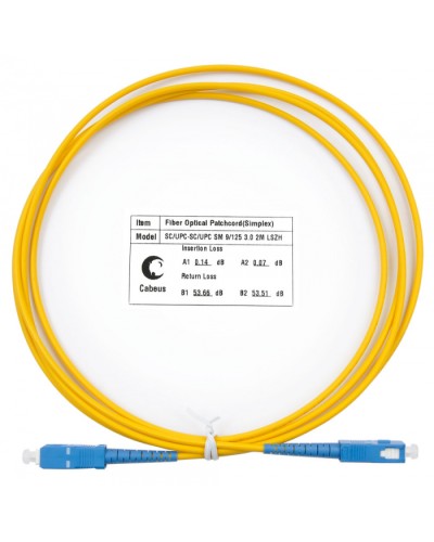 Шнур оптический simplex SC-SC 9/125 SM 2 м LSZH Cabeus FOP(s)-9-SC-SC-2M в Ессентуках Патч-корды оптические Pintop.ru