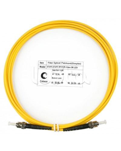 Патч-корд волоконно-оптический SM 9/125 simplex ST-ST LSZH (3 м) Cabeus FOP(s)-9-ST-ST-3M в Ессентуках Патч-корды оптические Pintop.ru