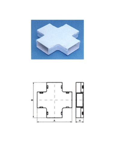 Х-соединитель с основой 100х27 на 100х27 TWT TWT-CT102/102-XB-WH в Ессентуках Аксессуары для кабель-канала Pintop.ru