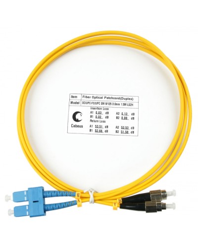 Шнур оптический duplex SC-FC 9/125 sm 1,5м LSZH Cabeus FOP(d)-9-SC-FC-1,5m в Ессентуках Патч-корды оптические Pintop.ru
