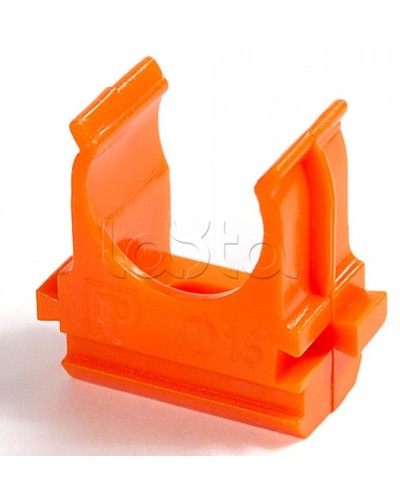 Крепёж-клипса для труб АБС-пластик оранжевая д25 в малой упаковке (10шт/500шт уп/кор) Промрукав (PR13.0068) в Ессентуках Держатели, клипсы, скобы Pintop.ru