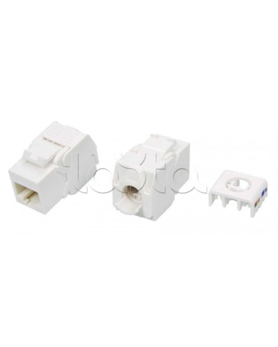Вставка Keystone Jack RJ-45(8P8C) Hyperline KJ8-8P8C-C5e-180-TLS-WH в Ессентуках Модули Keystone Pintop.ru