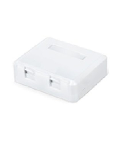 Корпус настенной розетки для установки 2-х вставок типа Keystone Jack, белый в Ессентуках Коммутационные изделия Pintop.ru