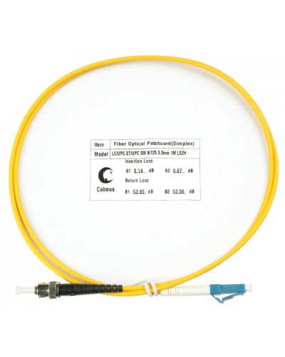 Шнур оптический simplex LC-ST 9/125 sm 1м LSZH Cabeus FOP(s)-9-LC-ST-1m в Ессентуках Патч-корды оптические Pintop.ru